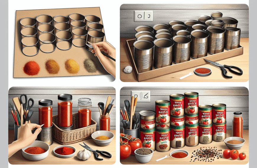 Convierte Botes de Tomate Frito en Sofisticados Organizadores de Especias para tu Despensa
