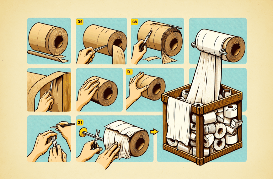 Crea un Práctico Organizador para el Baño con Rollos de Papel y Sábanas Recicladas