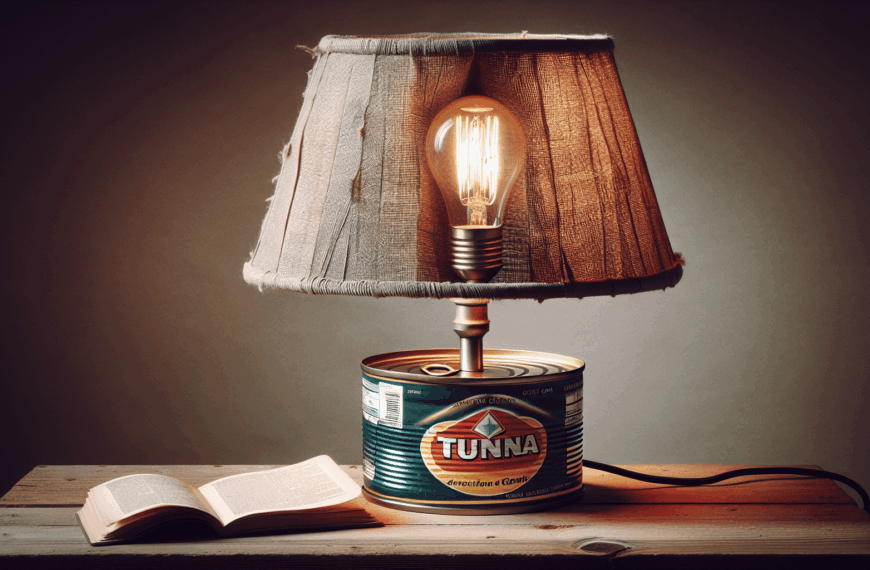 Crea una Lámpara Vintage con una Lata de Atún y Sábanas Recicladas