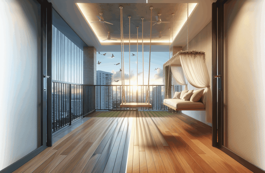 Renovación de Balcón: Estilo y Comodidad con Suelo Vinílico y Columpio Soñado