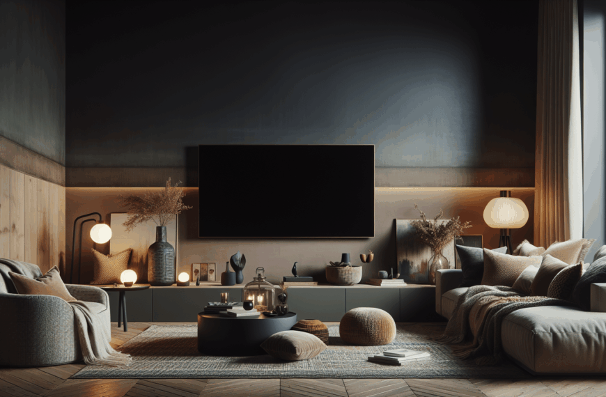 La Magia de una Pared Oscura: Televisión y Decoración en el Salón Nórdico
