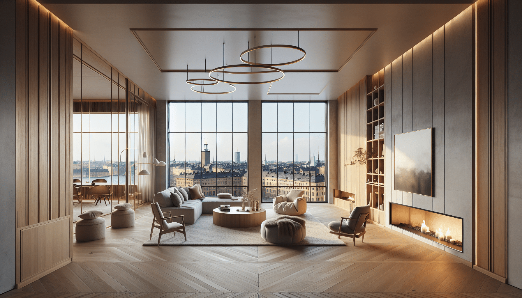 Armonía Escandinava: Diseño Nórdico y Vistas Panorámicas en un Exclusivo Apartamento de Estocolmo
