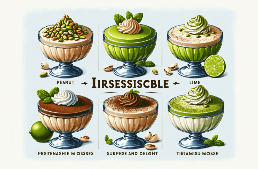 Cuatro Delicias de Mousse: Cacahuete, Pistacho, Lima y Tiramisú para Deleitar