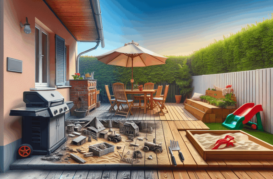 Transformación Total: De Patio Desatendido a Refugio con Parrilla y Arenero para Niños