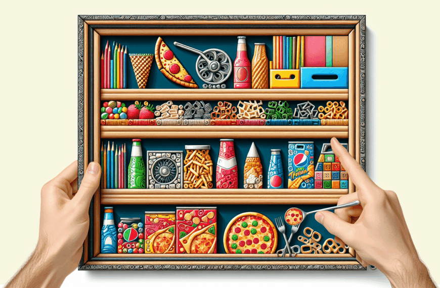 Estantería Artesanal: Innovación con Pizza, Palos de Helado y Anillas