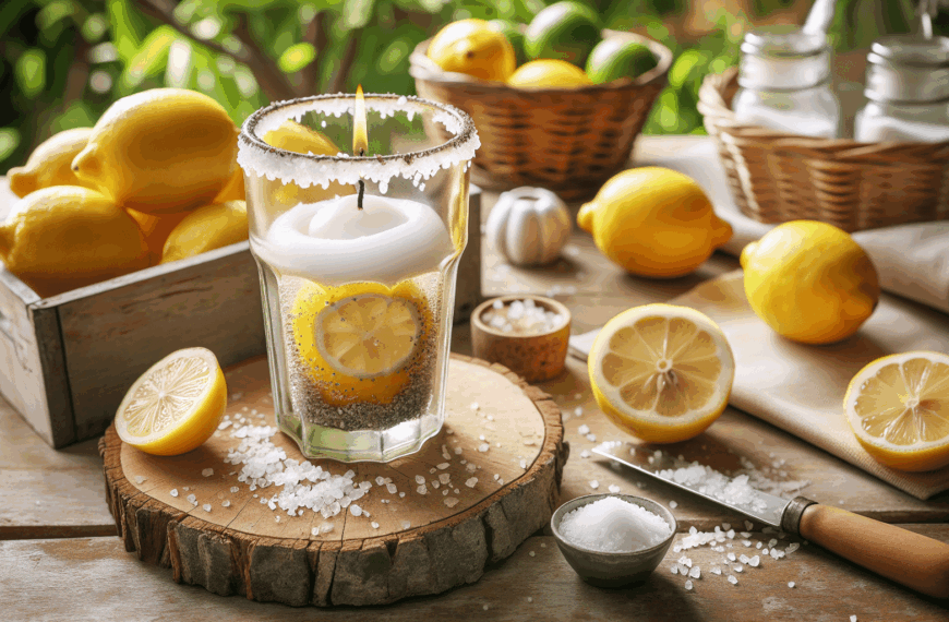 Transforma Tu Vaso Viejo en una Elegante Vela Antimosquitos con Limón y Sal