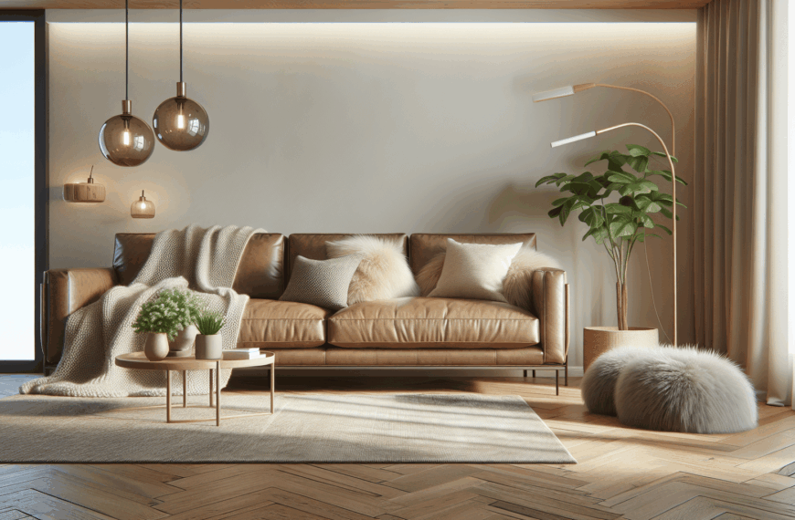 Integración del Sofá de Cuero en el Estilo Nórdico Contemporáneo