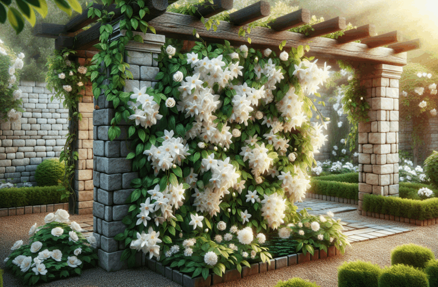 Encantadora Trepadora con Flores Blancas para Embellecer Muros y Pérgolas del Jardín