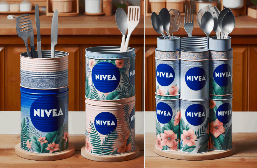 Crea Organizadores de Cocina con Latas de Nivea Recicladas