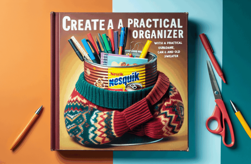 Crea un Organizador Práctico con un Bote de Nesquik y un Jersey Viejo