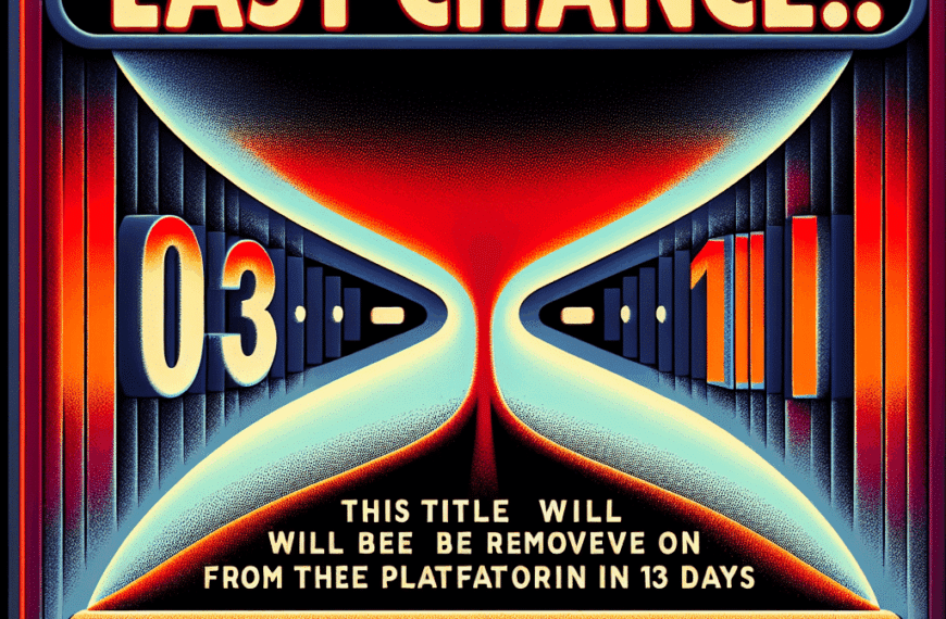 ¡Última Oportunidad! Netflix Retira Este Título en Solo 13 Días