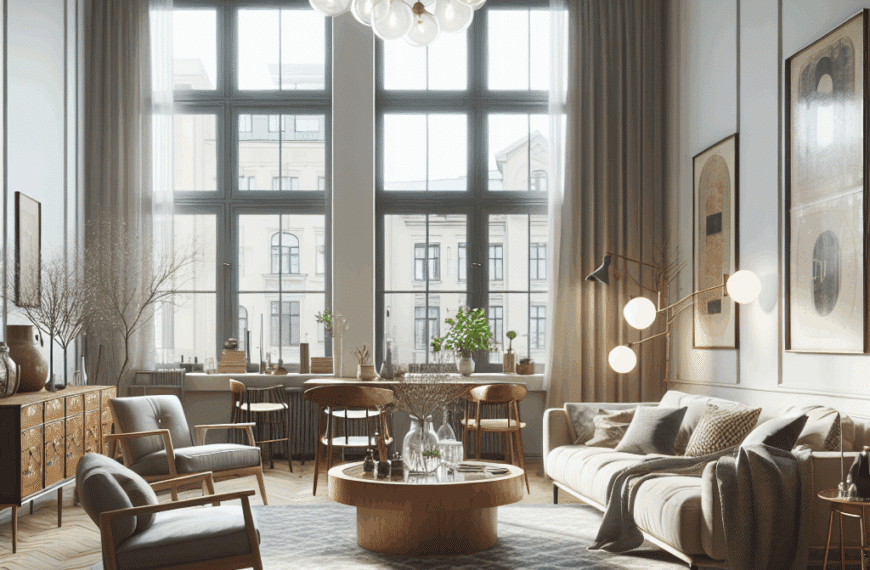 Apartamento Nórdico Vintage: La Elegancia Atemporal de una Distribución Abierta