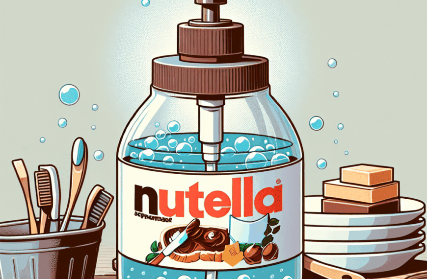 Convierte Tu Bote de Nutella en un Ingenioso Dispensador de Jabón para Fregar Platos