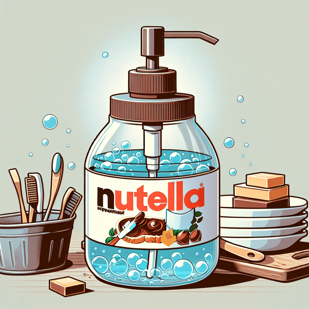 Convierte Tu Bote de Nutella en un Ingenioso Dispensador de Jabón para Fregar Platos