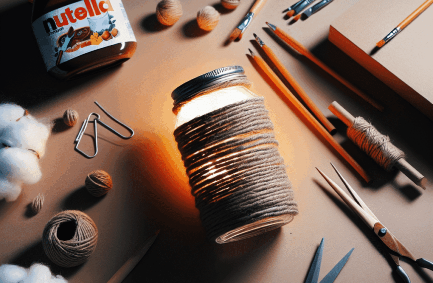 Crea una Luminaria Original Usando un Bote de Nutella y Cuerdas de Algodón