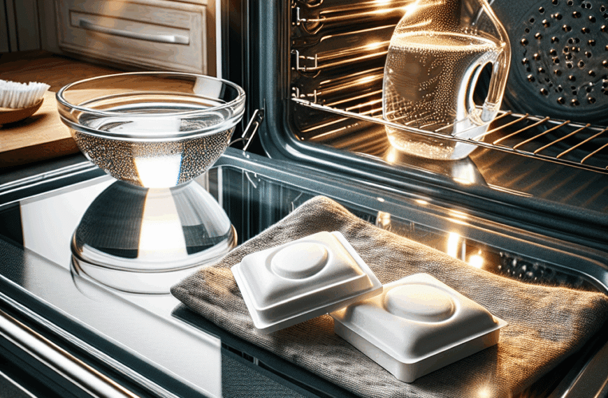 Limpieza Eficaz: Horno Reluciente con Agua Caliente y Pastilla de Lavavajillas