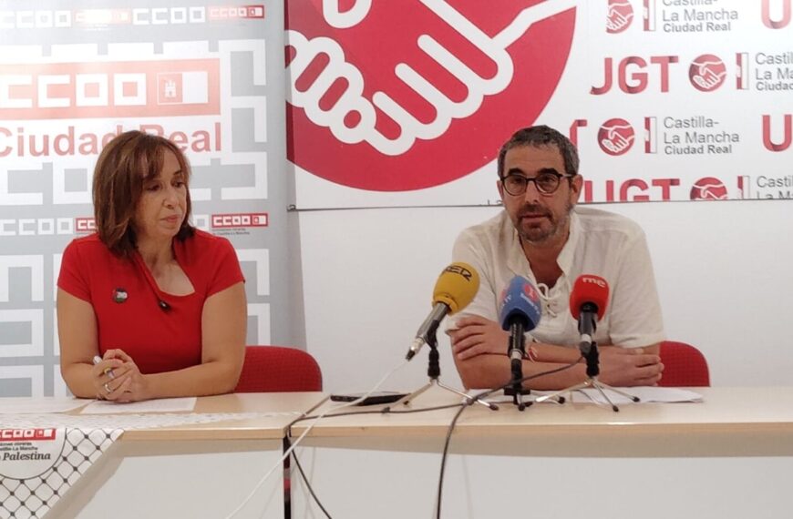 UGT y CCOO Ciudad Real Instan a Solidarizarse con el Pueblo Palestino