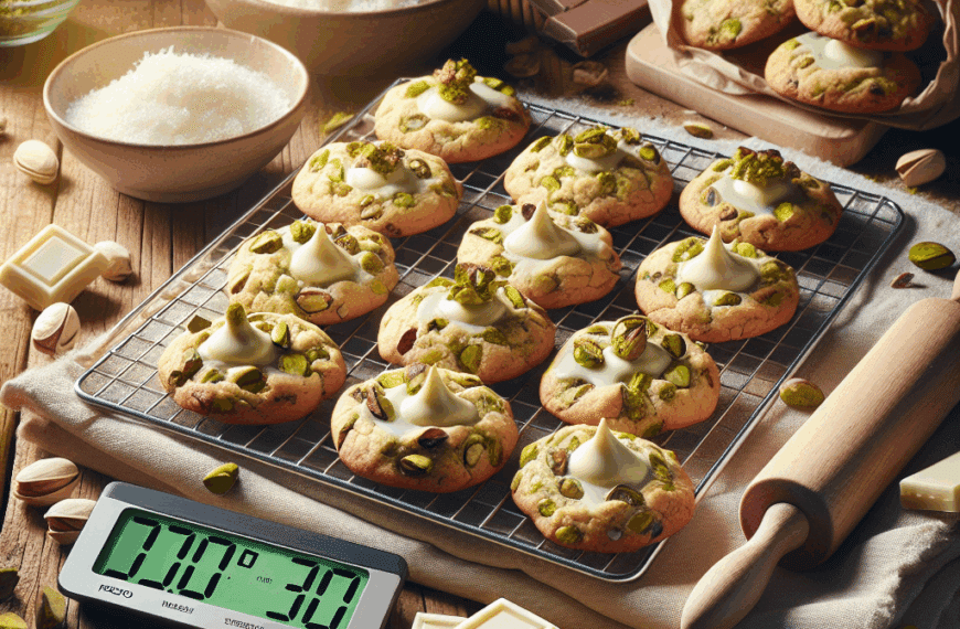 Deliciosas Cookies de Pistacho y Chocolate Blanco en Solo 30 Minutos