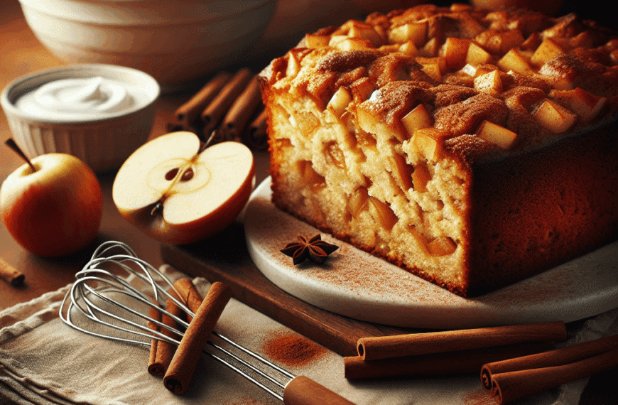 Delicioso Bizcocho de Manzana: Receta Ideal con Yogur Griego y Toque de Canela