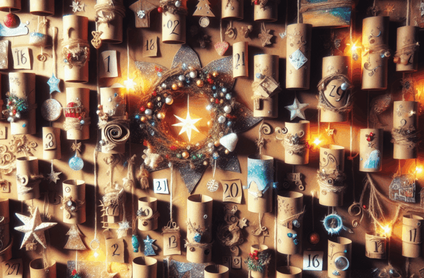 Calendario de Adviento Encantado: Transformando Rollos de Papel Reciclados en Magia