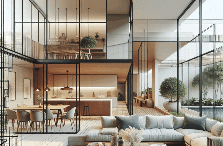 Elegancia y Confort en una Vivienda con Terraza de Cristal y Cocina Abierta