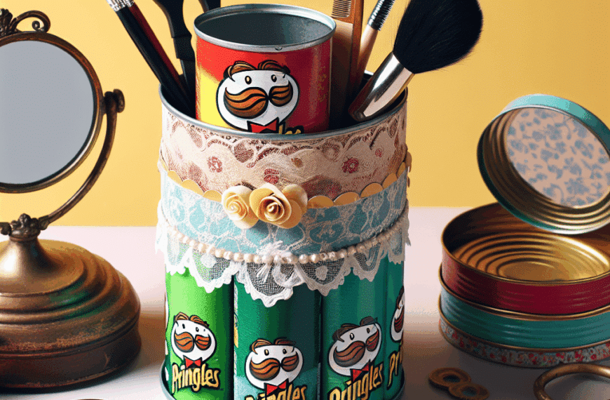 Transforma Botes de Pringles en Sofisticados Organizadores Vintage para tu Tocador