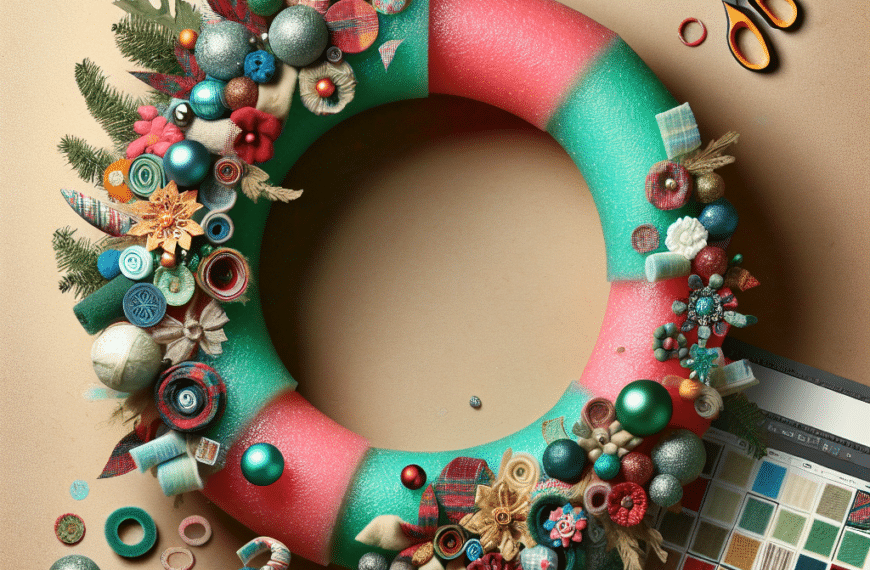 Transforma un Churro de Piscina en una Espectacular Corona Navideña con Retazos de Tela