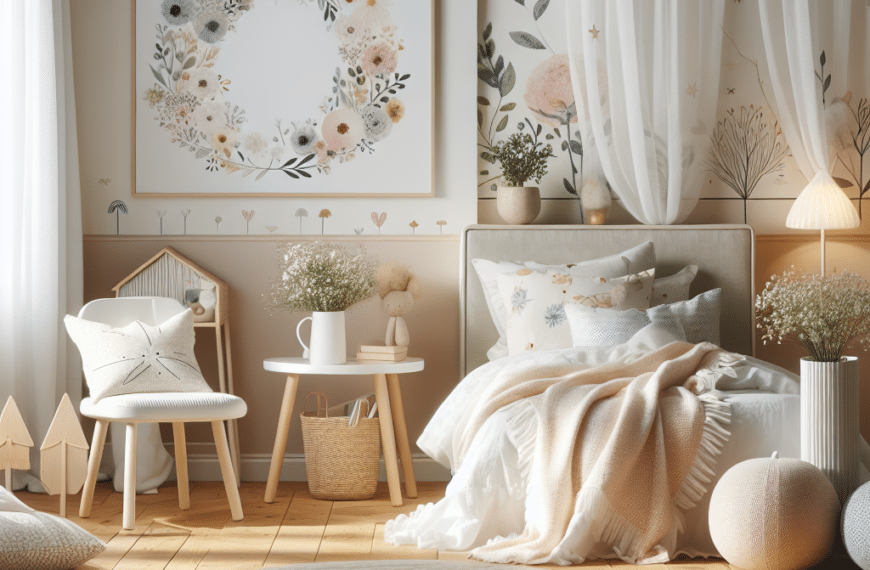 Paraíso Infantil Nórdico: Un Refugio Floral Alegre y Acogedor