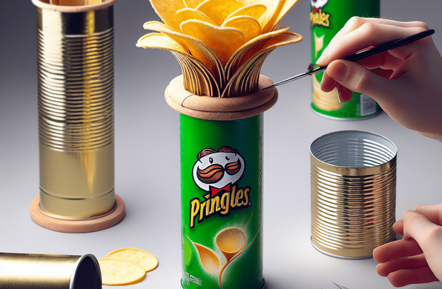 Convierte tu Bote de Pringles en un Sofisticado Jarrón Decorativo