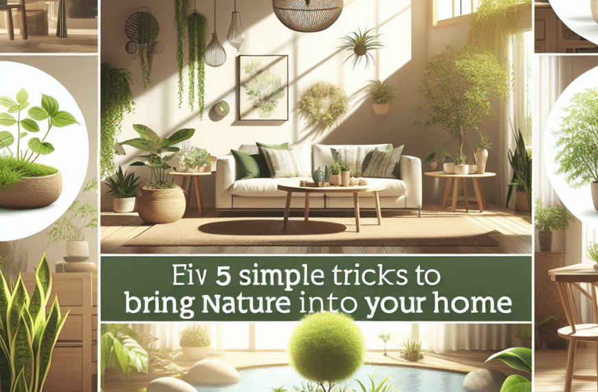 Transforma Tu Hogar: Cinco Ideas Fáciles para Integrar la Naturaleza