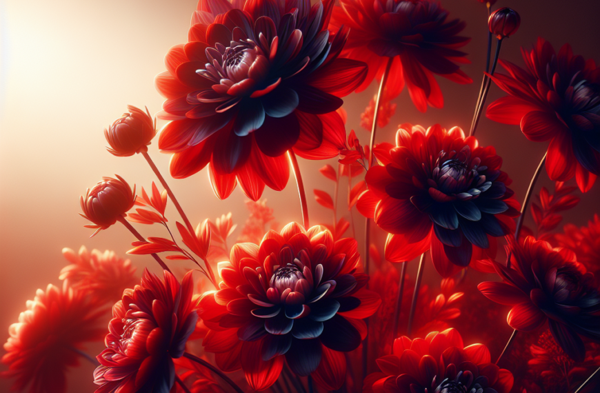 Elegancia Deslumbrante: Flores en Rojo Pasión