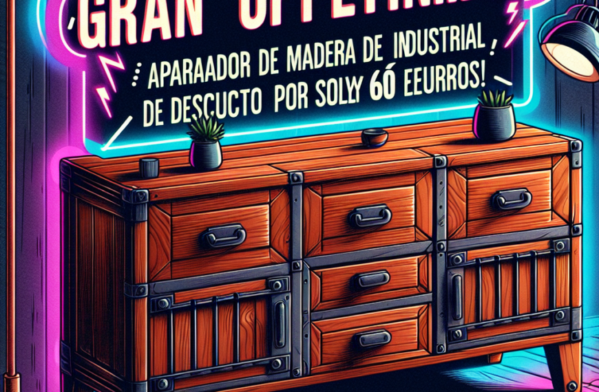 ¡Gran Oportunidad: Aparador de Madera de Estilo Industrial al 55% de Descuento por Solo 60 Euros!
