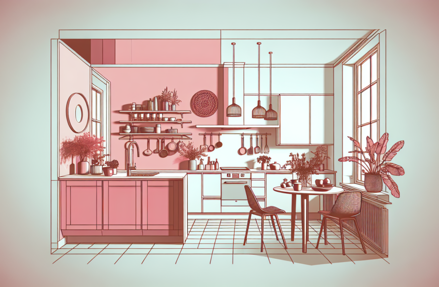 Armonía y Color: La Cocina Rosa de un Piso Danés de 70 m²