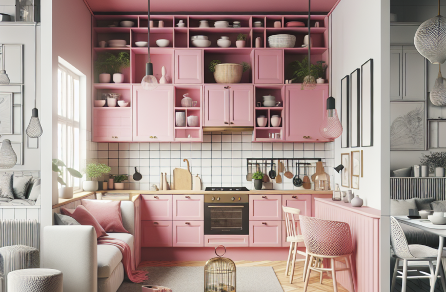 Transformación de un Piso Danés de 70 m²: La Magia de una Cocina Rosa en Armonía y Color