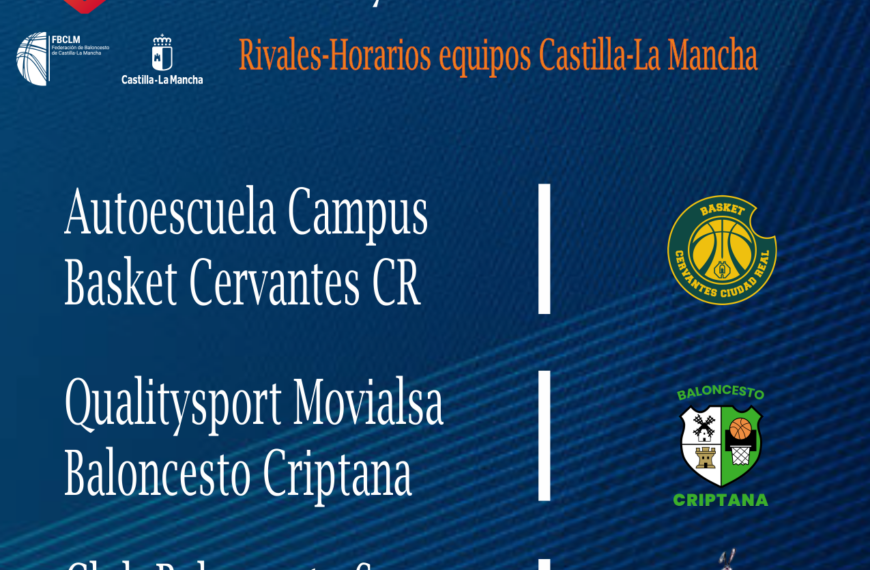 Calendarios Listos: FEB Junior 2026 para Autoescuela Campus Basket Cervantes en Femenino y Qualitysport Movialsa Baloncesto Criptana junto a CB Sonseca Ethical Power en Masculino