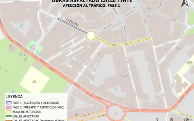 Obras de mejora y asfaltado en la calle Tinte de Ciudad Real