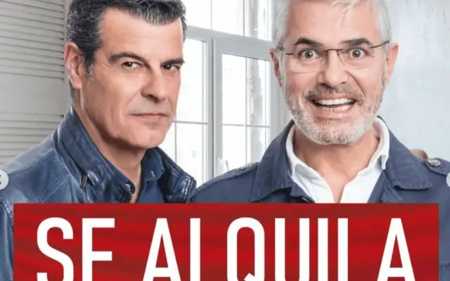 Cartel de la comedia Se alquila, con Agustín Bravo y Andoni Ferreño, en el Teatro Auditorio Francisco Nieva de Valdepeñas