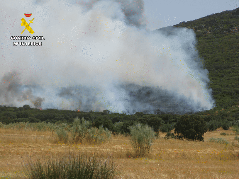 El SEPRONA investiga a dos personas por el incendio de Cabezarrubias del Puerto que calcinó 28,5 hectáreas