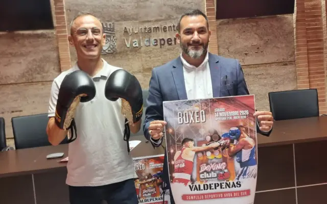 Presentación de la III Velada de Boxeo de Valdepeñas con David Sevilla y Paco Antequera