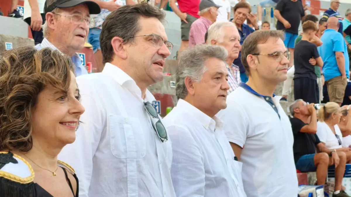 El presidente de la Diputación de Ciudad Real, Miguel Ángel Valverde, en la corrida de toros de las fiestas de Daimiel