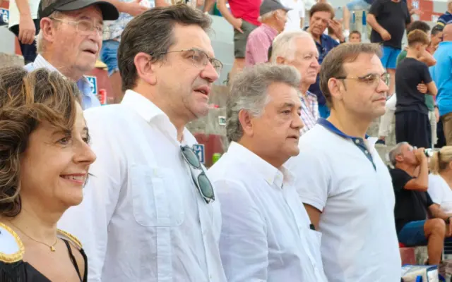 El presidente de la Diputación de Ciudad Real, Miguel Ángel Valverde, en la corrida de toros de las fiestas de Daimiel
