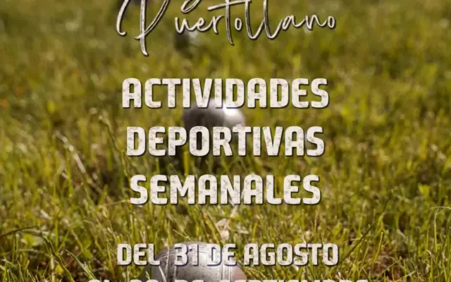 Cartel de la agenda deportiva semanal de Puertollano del 31 de agosto al 6 de septiembre de 2026
