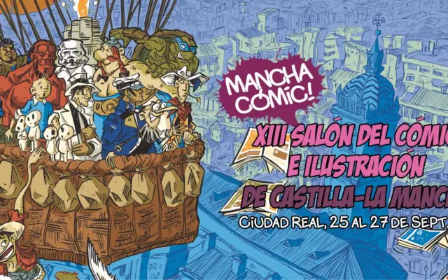 Cartel del XIII Salón del Cómic e Ilustración de Castilla-La Mancha, Manchacómic 2026, en Ciudad Real