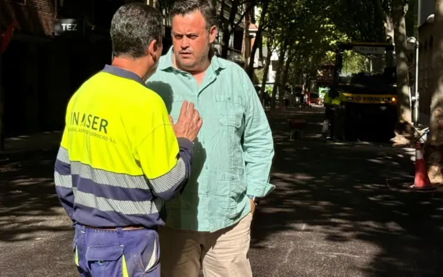 Obras de asfaltado en la Carretera de Carrión en Ciudad Real