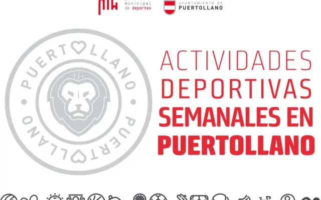 Cartel del Patronato Municipal de Deportes de Puertollano con las actividades deportivas semanales del 14 al 20 de septiembre de 2026