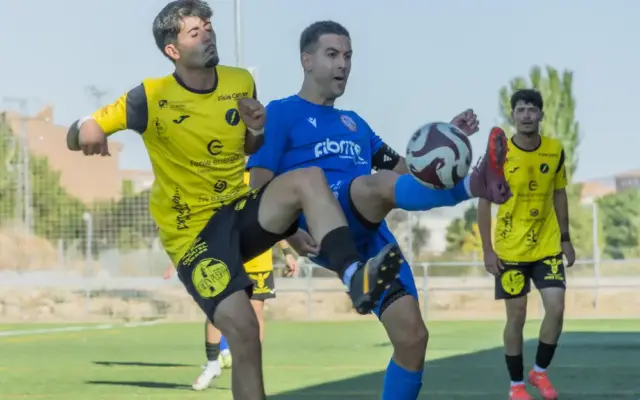 Jugadores del Calvo Sotelo Puertollano en el partido ante el Real Ávila CF