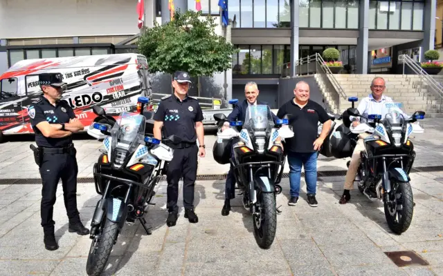 Motocicletas de la unidad de motoristas de la Policía Local de Puertollano