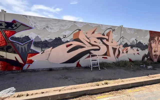 Mural realizado durante el encuentro de graffiti Manchadores 2026 en Alcázar de San Juan