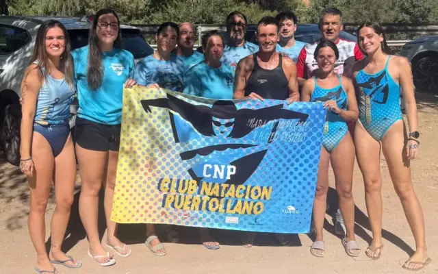 Nadadores del Club Natación Puertollano en el VIII Campeonato Open de Aguas Abiertas en Lagunas de Ruidera