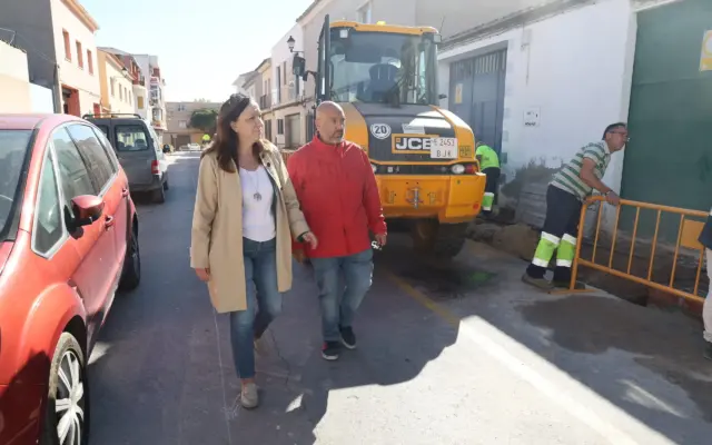 Obras de renovación de acerado y tubería de agua en las calles Castellanos y Paloma, Alcázar de San Juan